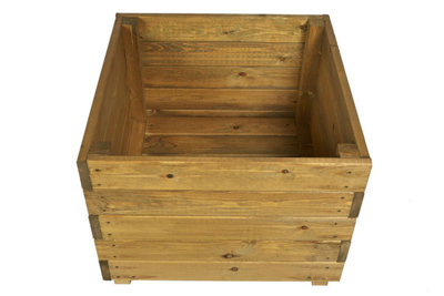 Large Square Wooden Garden Planter Plant Flower Trough Timber Box Pot Heavy Duty - 5
