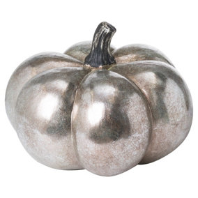 Large Squat Pumpkin - Resin - L27 x W28 x H21 cm - Silver