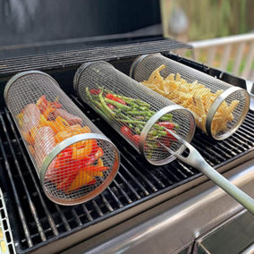 Large Stainless Steel Barbecue Cooking Grill Basket