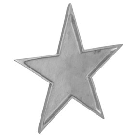 Large Star Dish - Cast Aluminium - L2 x W36 x H36 cm - Silver