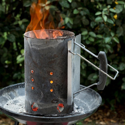 Large Steel Chimney Charcoal Starter With Handle DIY at B Q