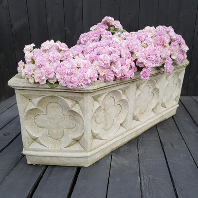 Large Stone cast Gothic  Trough