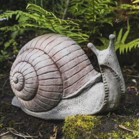Large Stone Cast Snail Garden Ornament