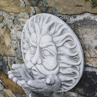 Large Stone Cast 'Wind' Wall Plaque