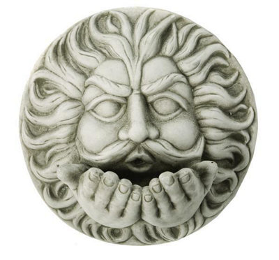 Large Stone Cast 'Wind' Wall Plaque