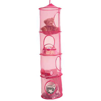 Large Storage Basket Hanging Kids Space Saving Tidy Shoes Toy Organiser Pink