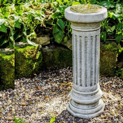 Large Sundial On Classic Stone Column