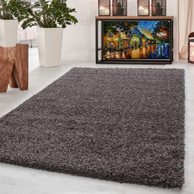 Large Taupe Shaggy Area Rug Elegant and Fade-Resistant Taupe Carpet Runner - 160x230 cm