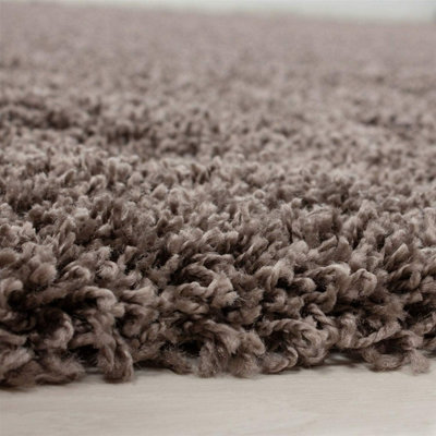 Large Taupe Shaggy Area Rug Elegant and Fade-Resistant Taupe Carpet Runner - 160x230 cm