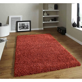Large Terracotta Shaggy Area Rugs Elegant and Fade-Resistant Carpet Runner - 160x230 cm