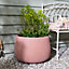 Large Terracotta Symmetry Stripe Fibre Clay Indoor Outdoor Garden Planter Houseplant Flower Plant Pot