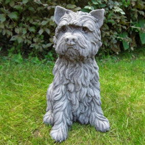 Large Terrier Dog Stone Cast Ornament