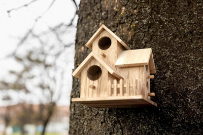 Large Three Door Decorative Bird House Predator Proof Bird Nesting Box - 3