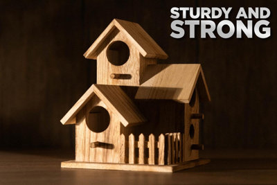 Large Three Door Decorative Bird House Predator Proof Bird Nesting Box - 4