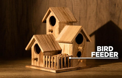 Large Three Door Decorative Bird House Predator Proof Bird Nesting Box - 5