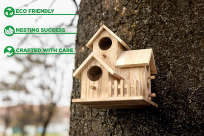 Large Three Door Decorative Bird House Predator Proof Bird Nesting Box - 6