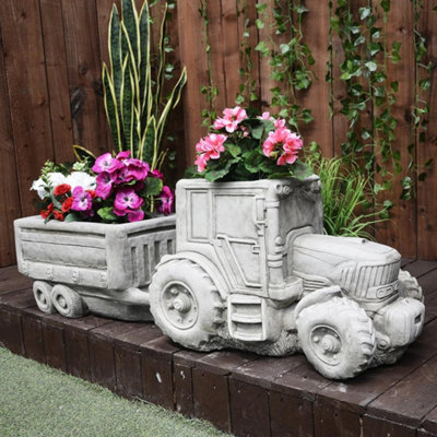 Large Tractor and Trailer Garden Planter Set DIY at B&Q