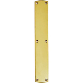 Large Traditional Door Finger Plate 457 x 75mm Polished Brass Push Plate