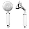 Large Traditional Hand Held Bathroom Shower Handset with Chrome Head & Ceramic Handle