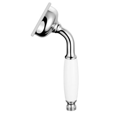 Large Traditional Hand Held Bathroom Shower Handset with Chrome Head & Ceramic Handle - 3