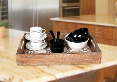 White ceramic tray clearance with handles