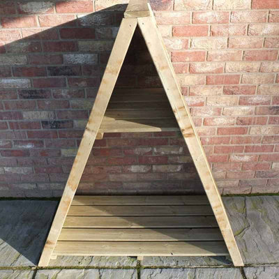 Large Triangular 3' 11" x 2' Overlap Pressure Treated Log Store