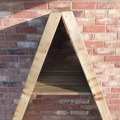 Large Triangular 3' 11" x 2' Overlap Pressure Treated Log Store - 4