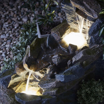 Large Tumbling Rock Wall Water Feature, Outdoor Self Contained ...