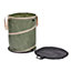 Large Ultra Spring Bin 100L - Reusable & Collapsible Hardwearing Home or Garden Waste Bag with Carry Handles - H60 x 48cm Dia