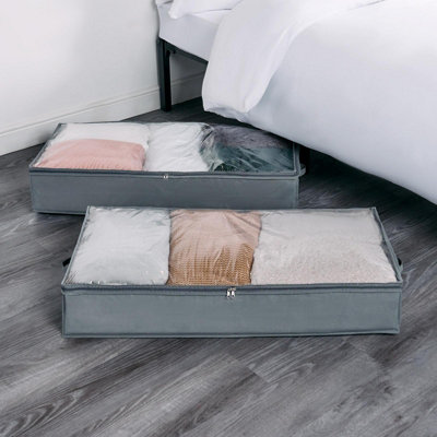 Large Underbed Storage Bags 2 Pack Clothes Shoes Organiser - 4