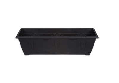 Large Venetian Patio Planter Trough Plant Pot 60cm Plastic Black Colour Pot