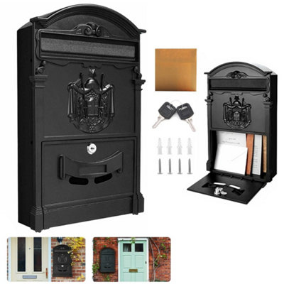 Large Vintage Outdoor Lockable Letter Post Box Mailbox Wall Mounted ...