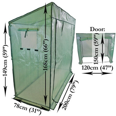 Large Walk-in Greenhouse Tomato Plant Garden Green House Waterproof Slanted Top - 4