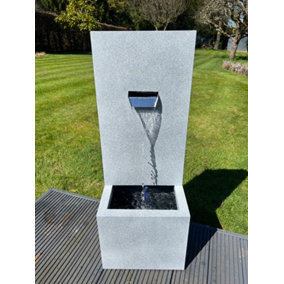 Large Wall Blade Shower Water Feature with LED Lights - Solar Powered 36.5x27x96cm