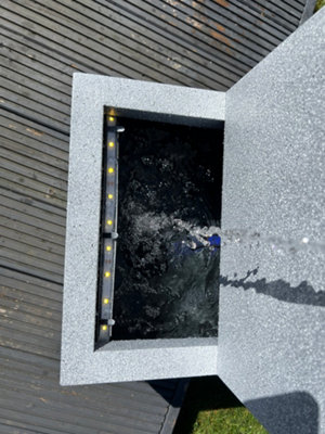 Large Wall Blade Shower Water Feature with LED Lights - Solar Powered 36.5x27x96cm