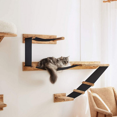 Large Wall Cat Bed Sleeping Shelf - Solid Wood Cat Wall Furniture - Cat ...