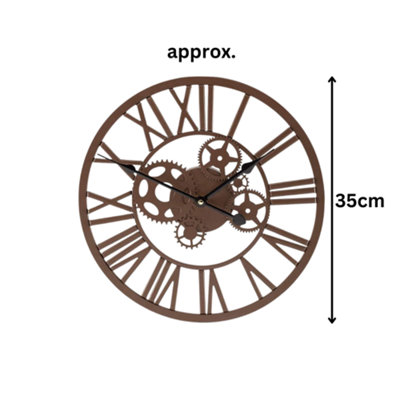 Large Wall Hanging Cog Design Clock - 3