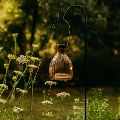 CKB LTD Large Glass Wasp Trap - Ribbed Honey Pot Design With Metal Hanger For Garden-518149