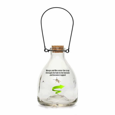 Large Wasp Catcher Glass Bottle Traditional Outdoor Garden Pest Control ...