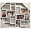 Large White Embossed Wall Hanging Photo Frame 12 Multi Picture Holder Aperture