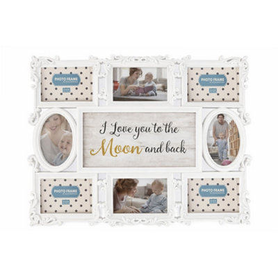 Large White Family Multi Photo Frame Collage - Decorative Wall & Table ...