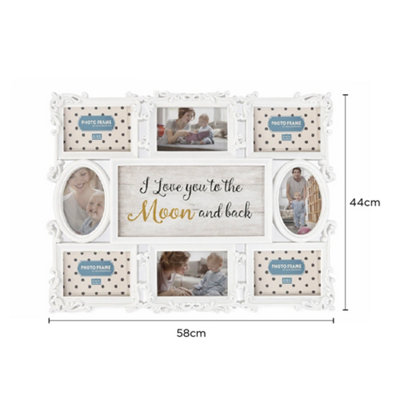 Large White Family Multi Photo Frame Collage - Decorative Wall & Table ...
