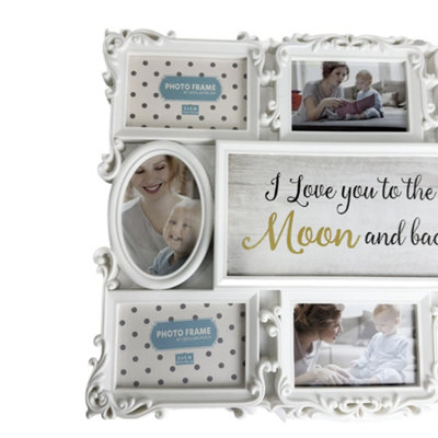 Large White Family Multi Photo Frame Collage - Decorative Wall & Table ...