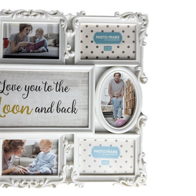 Large White Family Multi Photo Frame Collage - Decorative Wall & Table ...