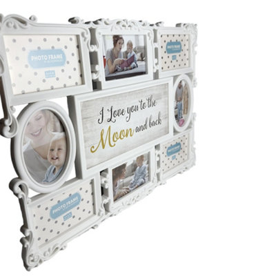 Large White Family Multi Photo Frame Collage - Decorative Wall & Table ...