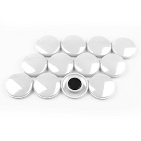 Large White Planning Office Magnets for Fridge, Whiteboard, Noticeboard, Filing Cabinet - 40mm dia x 8mm high - Pack of 12