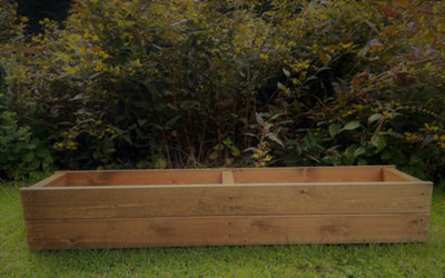Large Wooden Garden Planter Decking Tub Tan Trough  120 cm 4ft - 3