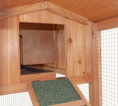 Large Wooden Hutch for Pet Rabbit Hutch Bunny Guinea Pig Ferret Run 2 Tier Wood House Cage Pen - 4