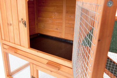Large Wooden Hutch for Pet Rabbit Hutch Bunny Guinea Pig Ferret Run 2 Tier Wood House Cage Pen - 8