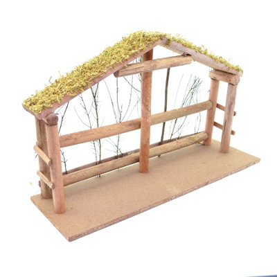 Large Wooden Nativity Scene Stable Decoration for Indoor Christmas ...